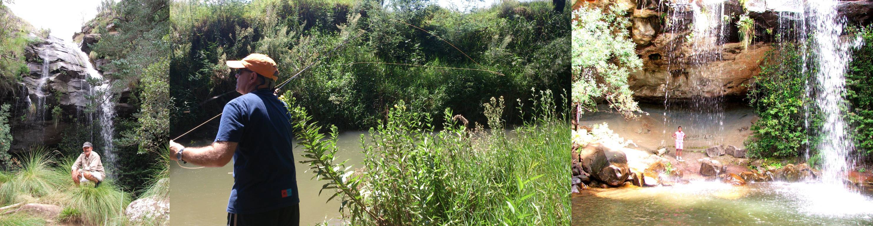 Waterfalls and Fishing - River Crossing Berg Accommodation, Central Drakensberg, KZN